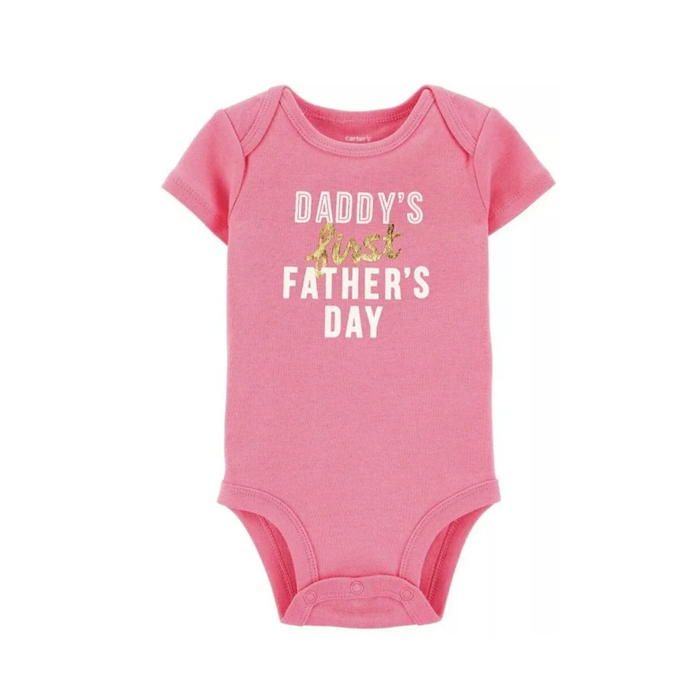 Carter's Baby Girls First Father's Day‎ Collectible 18 Months Bodysuit Pink